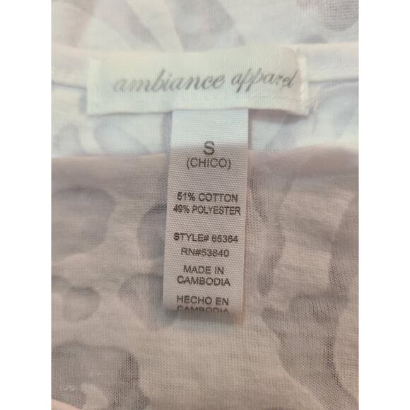Ambiance apparel small womens white semi sheer blouse - Picture 3 of 6